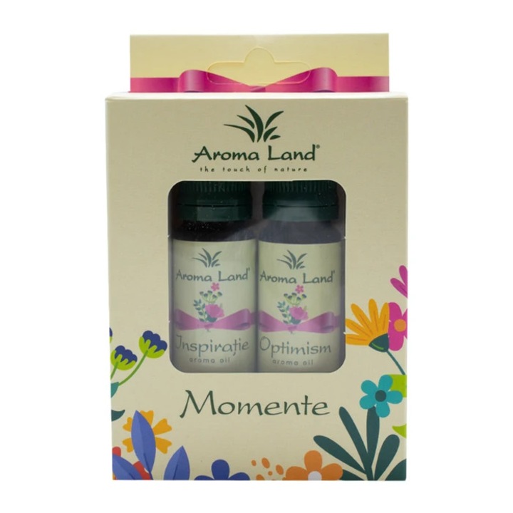 Ulei parfumat aromaterapie, Aroma Land, Inspiratie si Optimism, aloe vera + vanilie / lavanda + salvie, 10 ml, set 2 bucati