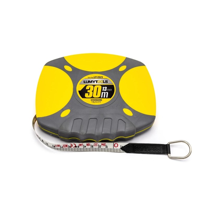 Ruleta cu banda din fibra de sticla, Lumytools LT12523, 30 m
