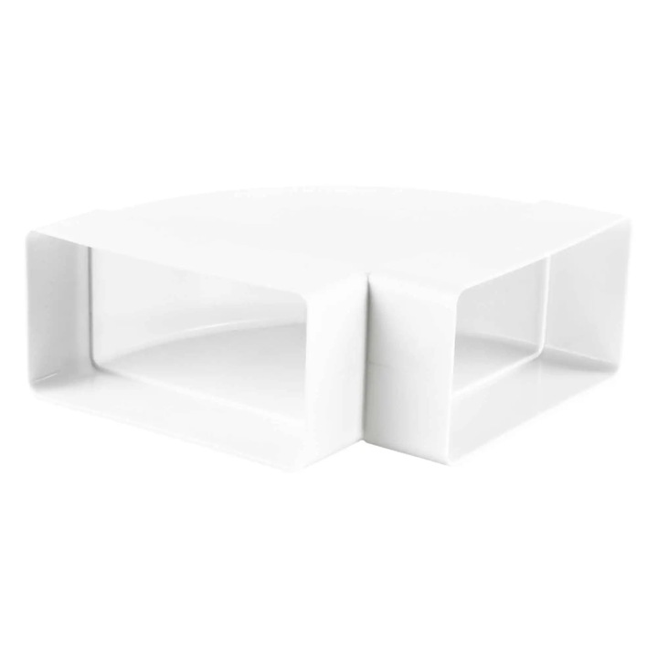 Cot tip canal plat, orizontal, Vents 7271P, PVC, 90 grade, 120 x 60 mm