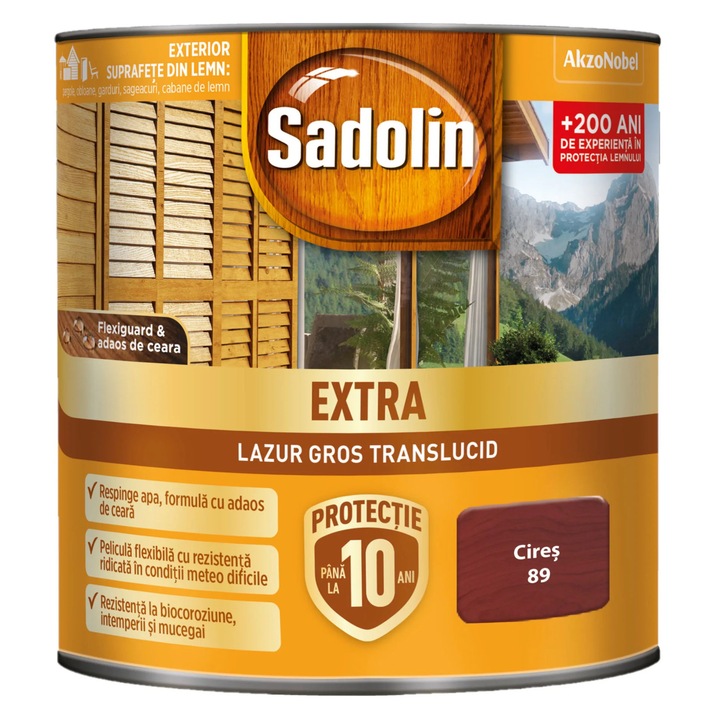 Лак / лазурен лак за дърво, Sadolin Extra, череша, екстериор, 0.75 L