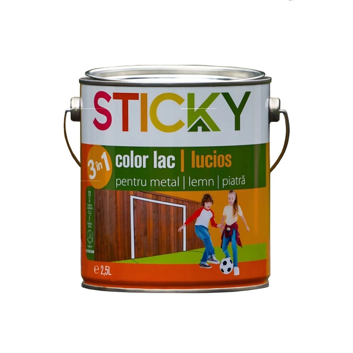 Алкиден лак за дърво / метал / камък, Sticky, дъб, интериор / екстериор, 2.5 L