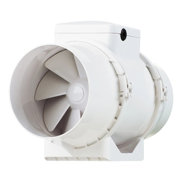 Ventilator pentru tubulatura, axial, Vents TT 100, plastic, IPX4, 33 W, 2385 RPM, 187 mc/h, D 100 mm