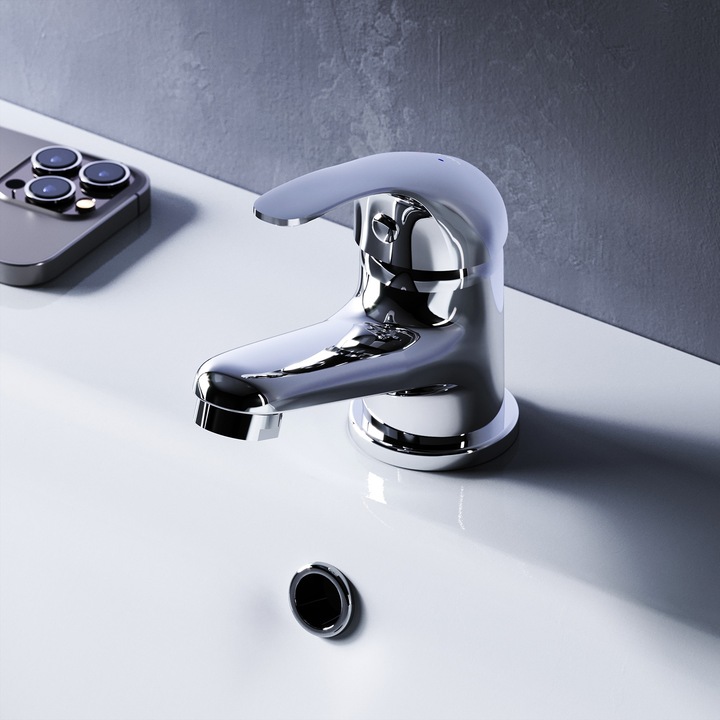 Baterie lavoar monocomanda, cartusul ceramic 35 mm, aerator Neoperl, Crom, 98x93x35mm Play F8302100 AM.PM