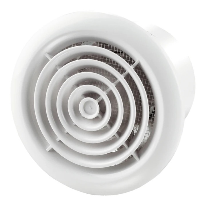 Ventilator baie, axial, Vents 150 PF, cu plasa anti-insecte, plastic, IP34, 24 W, 2400 RPM, 292 mc/h, D 150 mm