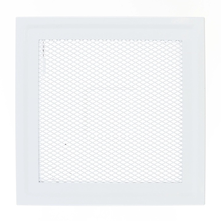 Grila semineu MK2B, metalica, alba, 170 x 170 mm