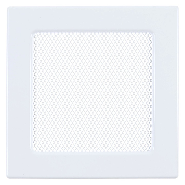 Grila semineu Haco LKM, metalica, alb, 170 x 170 mm