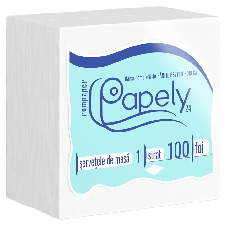 Servetele de masa Papely, alb, 1 strat, 24 x 24 cm, 100 buc / pachet