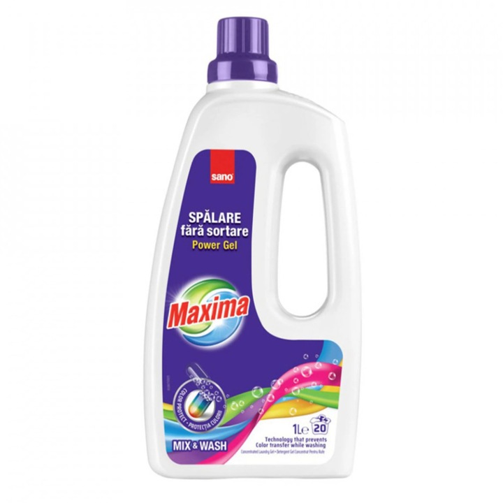 Detergent de rufe lichid, Sano Maxima Mix & Wash, 1 L