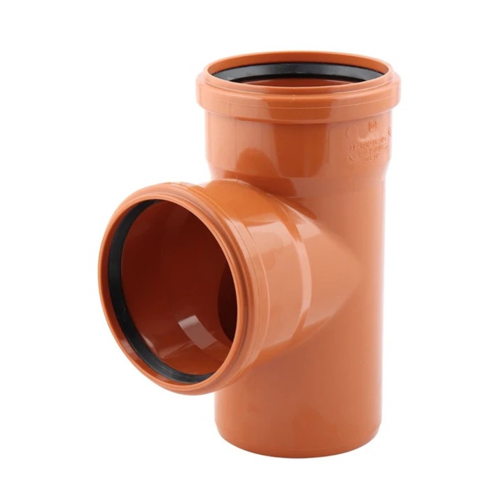 Ramificatie PVC, cu inel, D 200 x 160 mm, 87 grade, portocaliu