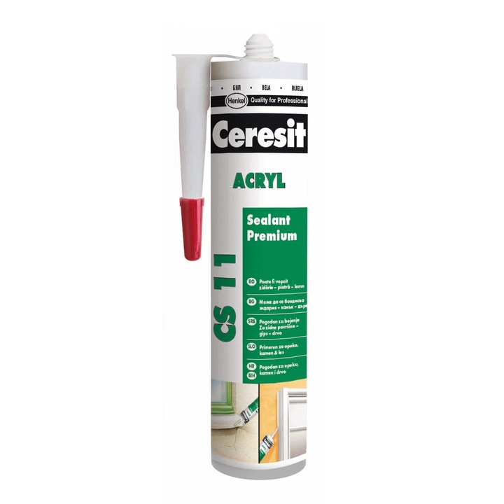 Etansant acrilic Ceresit CS 11, alb, interior / exterior, 280 ml