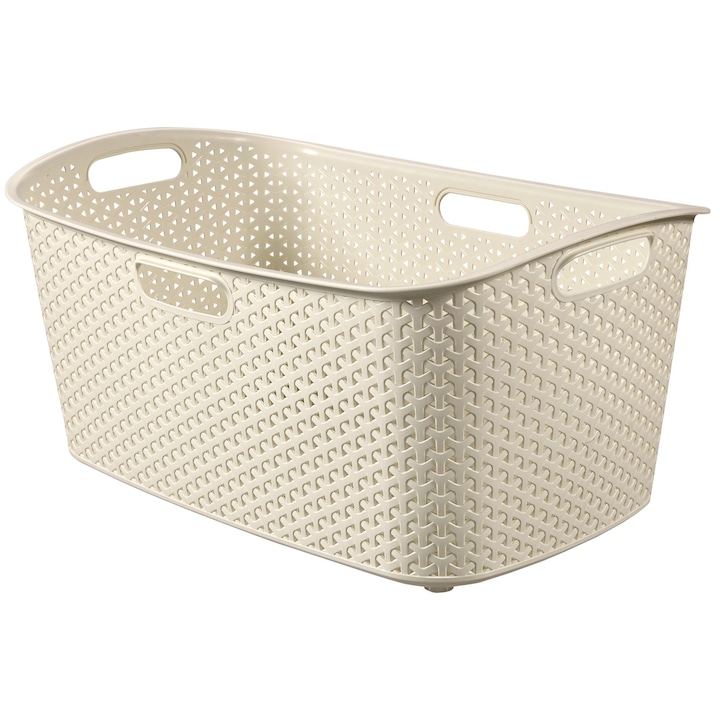 Cos de rufe My style, plastic, alb, 60 x 39 x 27.8 cm, 47 L