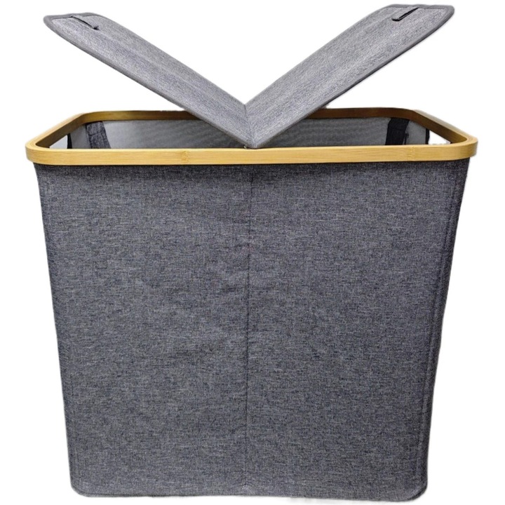 Cos de rufe Caressa SJ066, panza, gri inchis, 54 x 33 x 50 cm, 86 L