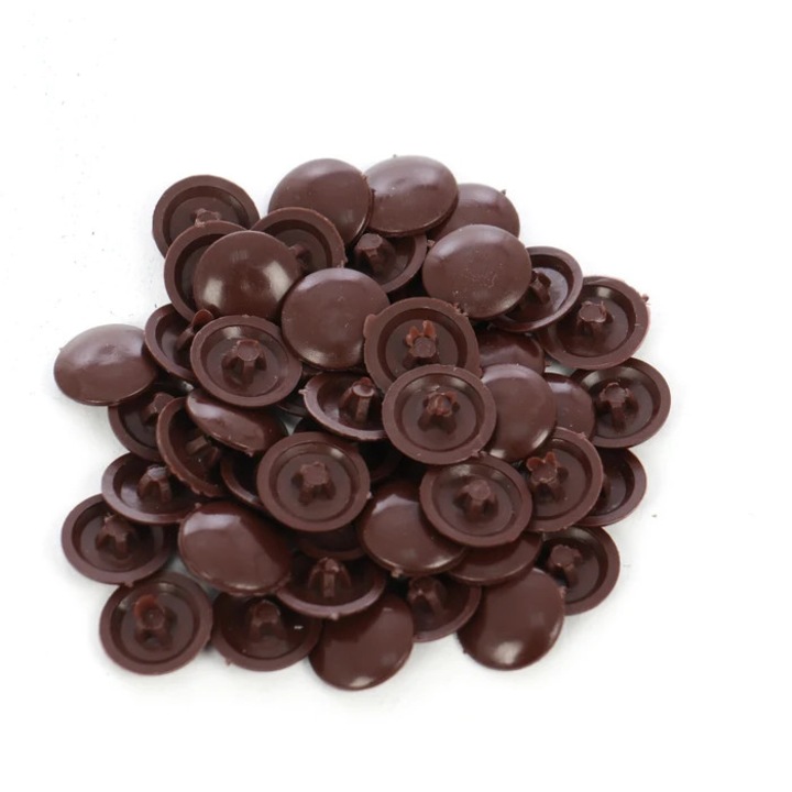 Capac plastic, pentru mascare suruburi mobila, PZ2, maro, set 50 bucati