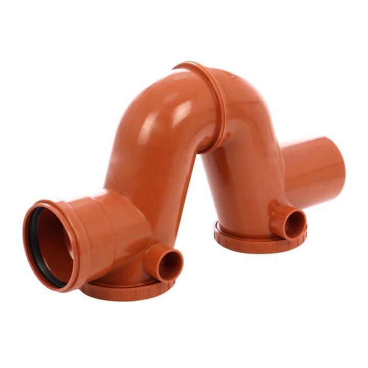 Külső vízelvezető rendszerek szifonja, PVC, gyűrűs, D 110 mm, narancssárga