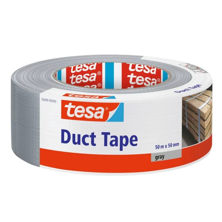 Banda adeziva pentru reparatii, tesa 56499, gri, 50 m x 48 mm