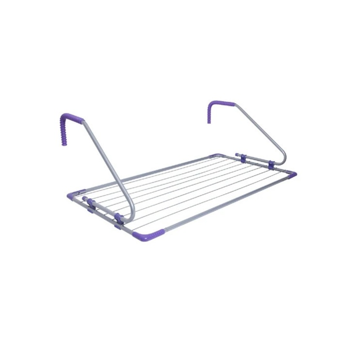 Plastina 52033 erkélyre szerelhető ruhaszárító, fém, ezüst, 1050 x 550 x 380 mm