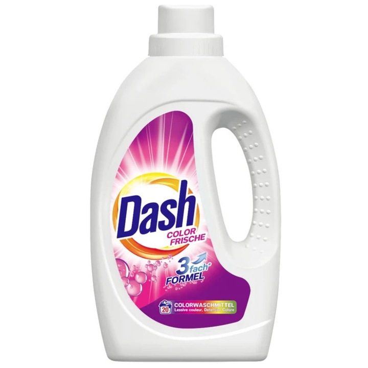 Detergent de rufe lichid, Dash 3in1 Color Frische, pentru rufe colorate, 1.1 L, 20 spalari