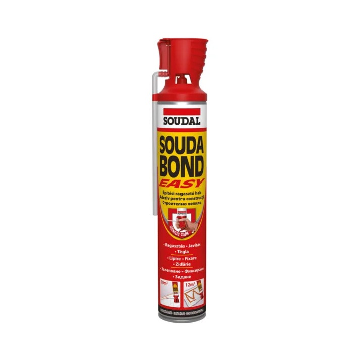 Adeziv poliuretanic pentru constructii, Soudal Soudabond Easy, cu aplicare manuala, 750 ml