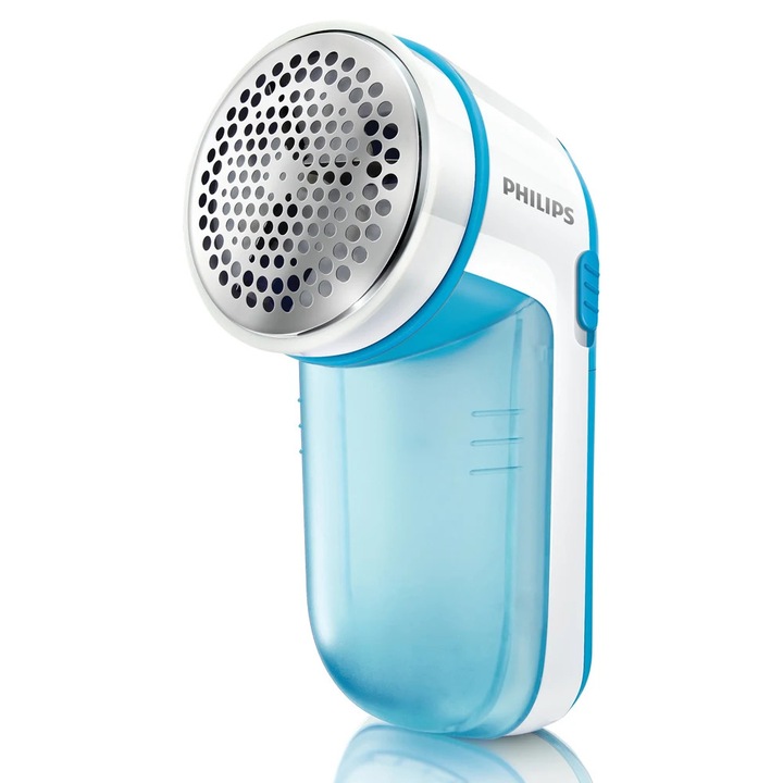 Aparat de scame Philips GC026/00, 8800 rot/min, alimentare baterii, alb + albastru