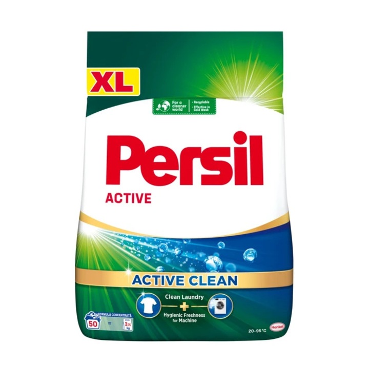 Mosópor, automata, Persil Active Clean Regular, 3.75 kg, 50 mosás