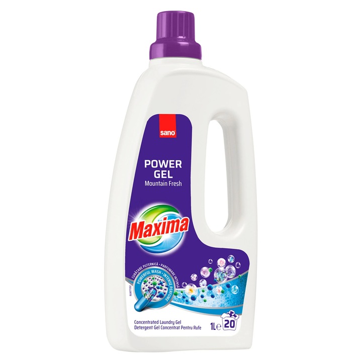 Detergent de rufe lichid, Sano Maxima Mountain Fresh, 1 L, 20 spalari