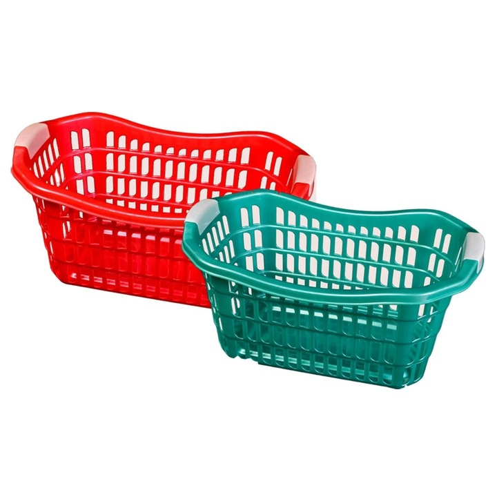 Cos de rufe, plastic, diverse culori, 38 L