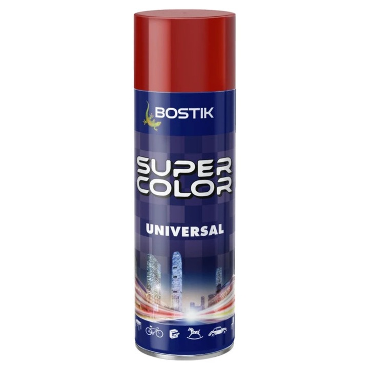 Spray festék, Den Braven Super Color Universal, rubinvörös RAL 3003, beltéri / kültéri, 400 ml