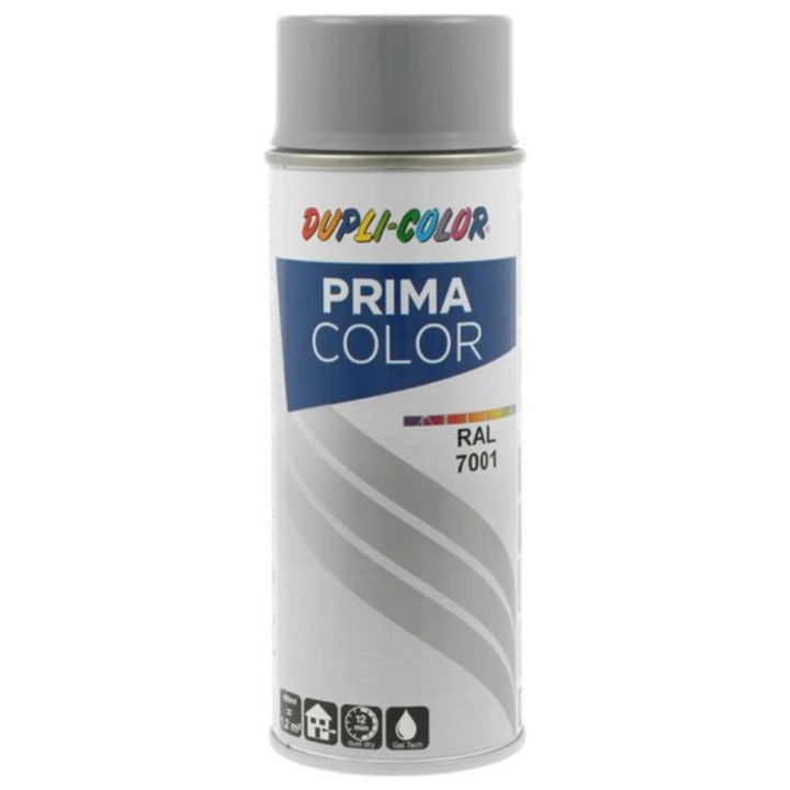 Spray vopsea acrilica Dupli-Color Prima Color, interior / exterior, gri argintiu RAL7001, 400 ml