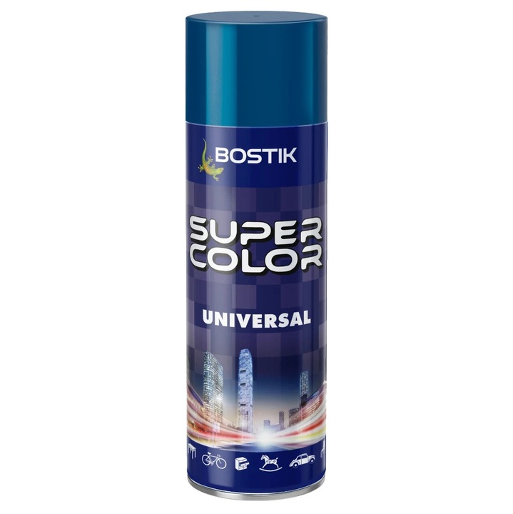 Spray festék, Den Braven Super Color Universal, jelzőkék RAL 5005, beltéri / kültéri, 400 ml