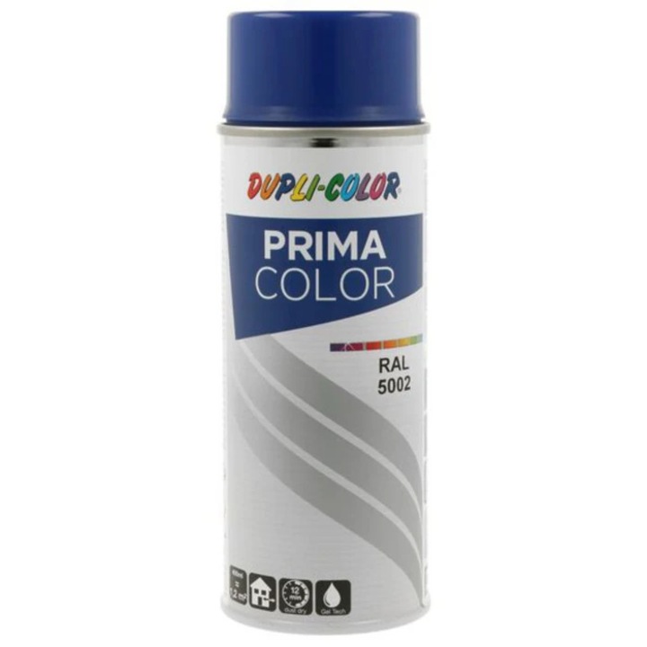 Spray vopsea acrilica Dupli-Color Prima Color, interior / exterior, albastru marin RAL5002, 400 ml