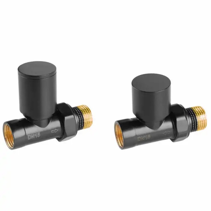 Kit robinet calorifer tur + robinet calorifer retur Ferro, alama, 1/2 "