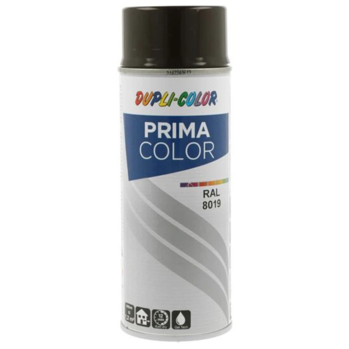 Spray vopsea acrilica Dupli-Color Prima Color, interior / exterior, maro inchis RAL8019, 400 ml