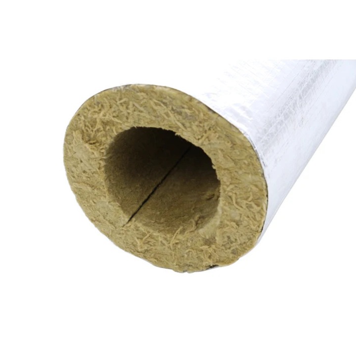 Izolatie teava, vata minerala, cu aluminiu, tip cochilie, diametru interior 76 mm, grosime 30 mm, L 1 m