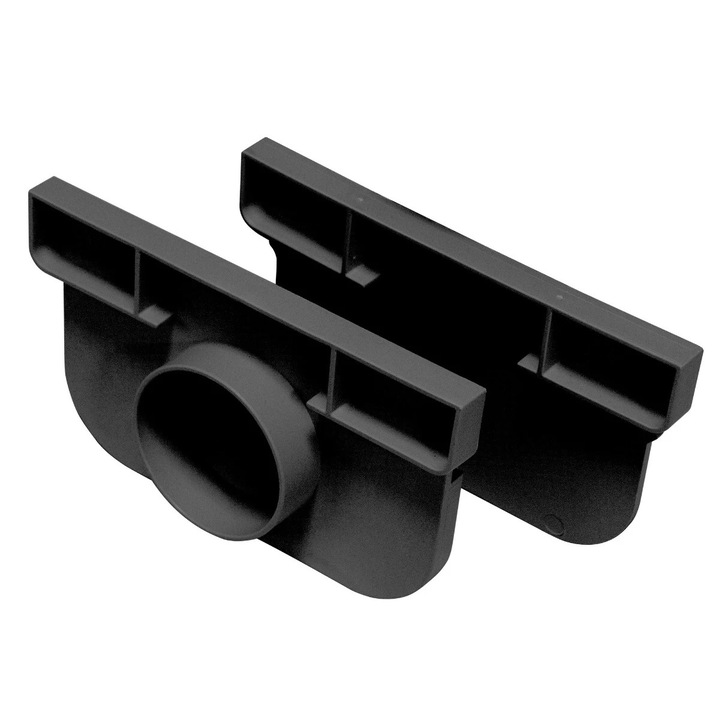 Kit accesorii rigola exterioara Dakota Pegasus, polipropilena, negru, 2 piese/set