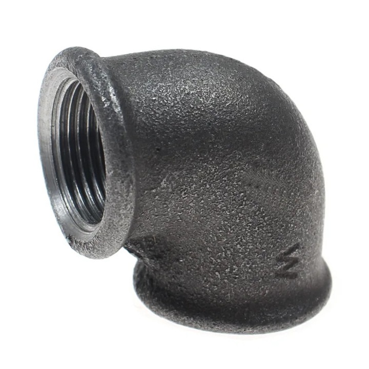 Cot fonta neagra, FI - FI, 1/2", 90 grade