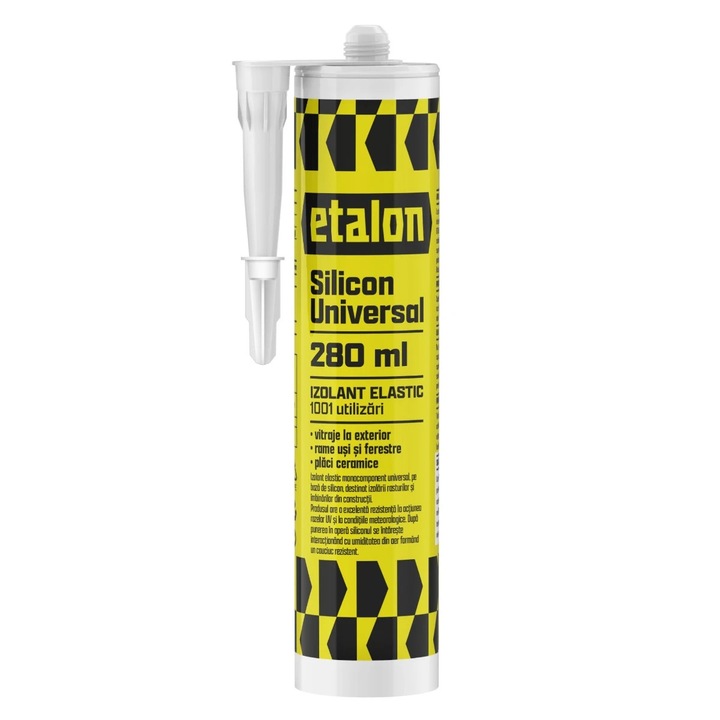 Silicon universal Etalon, rezistent la apa, alb, interior / exterior, 280 ml