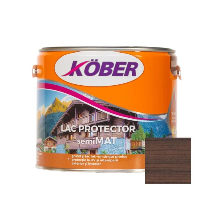 Лак за дърво, Kober полуматов, маслина, интериор / екстериор, 2.5 L