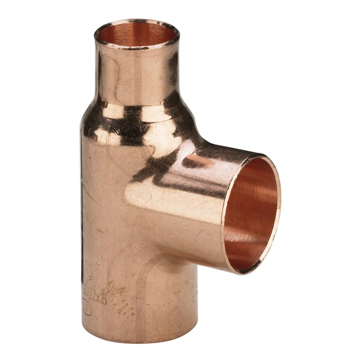 Teu redus, cupru, D 22 x 15 x 22 mm, 5130