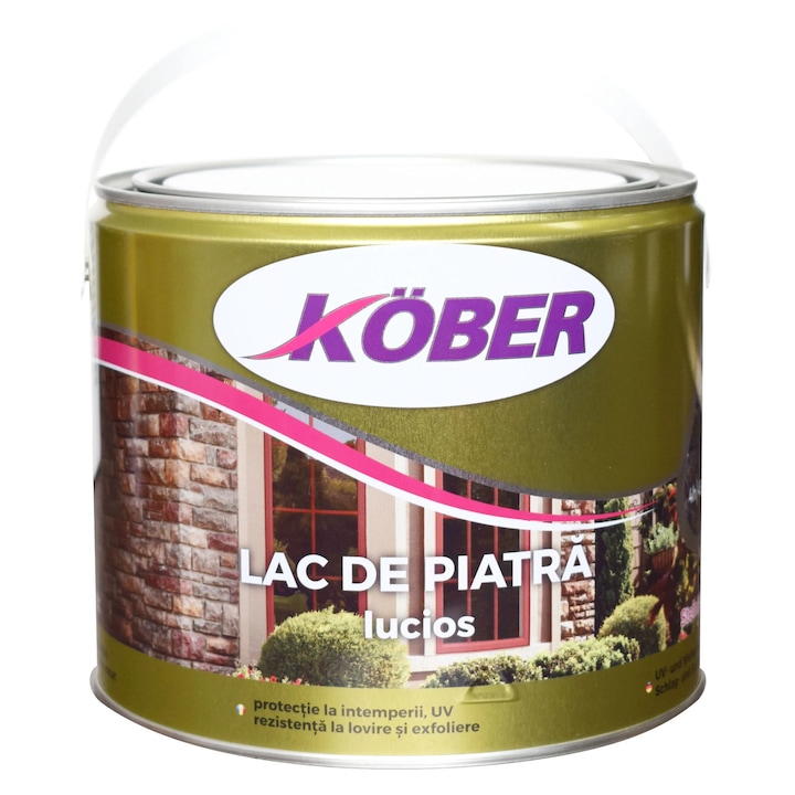 Лак за камък Kober Ideal, интериор / екстериор, сив, 2.5 L
