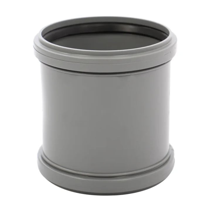 Mufa dubla polipropilena, pentru imbinare tevi scurgere, gri, D 110 mm
