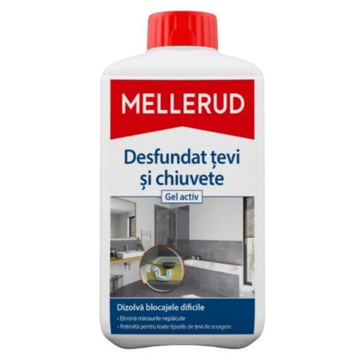 Gél állagú lefolyótisztító, Mellerud, 1 L