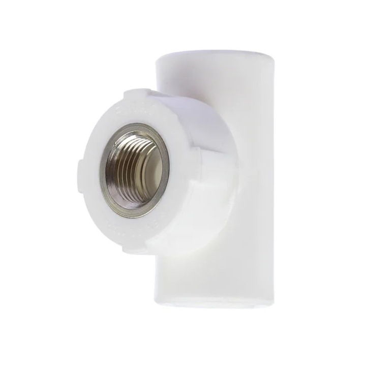 Teu PPR, D 25 mm x 1/2", filet interior, alb