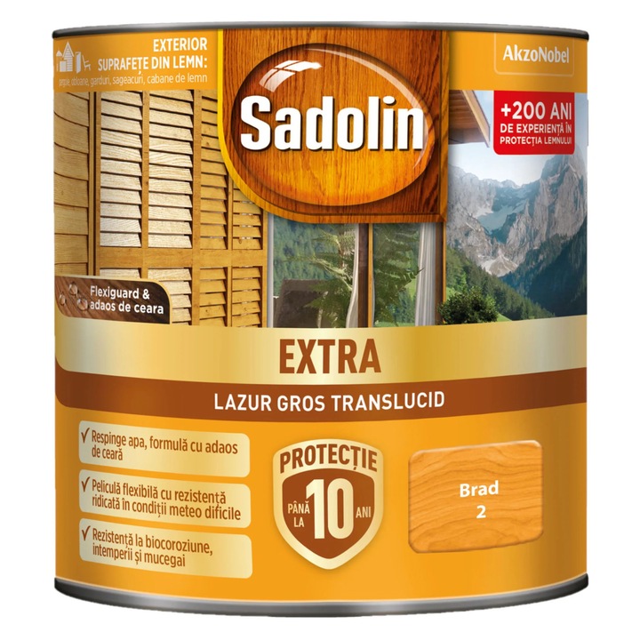 Лак / лазурен лак за дърво, Sadolin Extra, бор, екстериор, 0.75 L