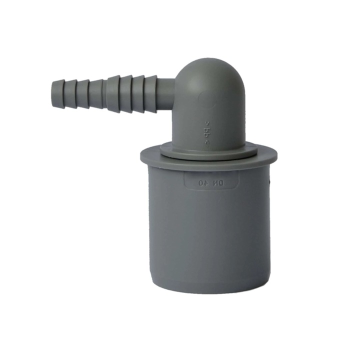 Dop polipropilena, gri, D 40 mm, cu conector rotativ pentru furtun, D 10 - 13 mm