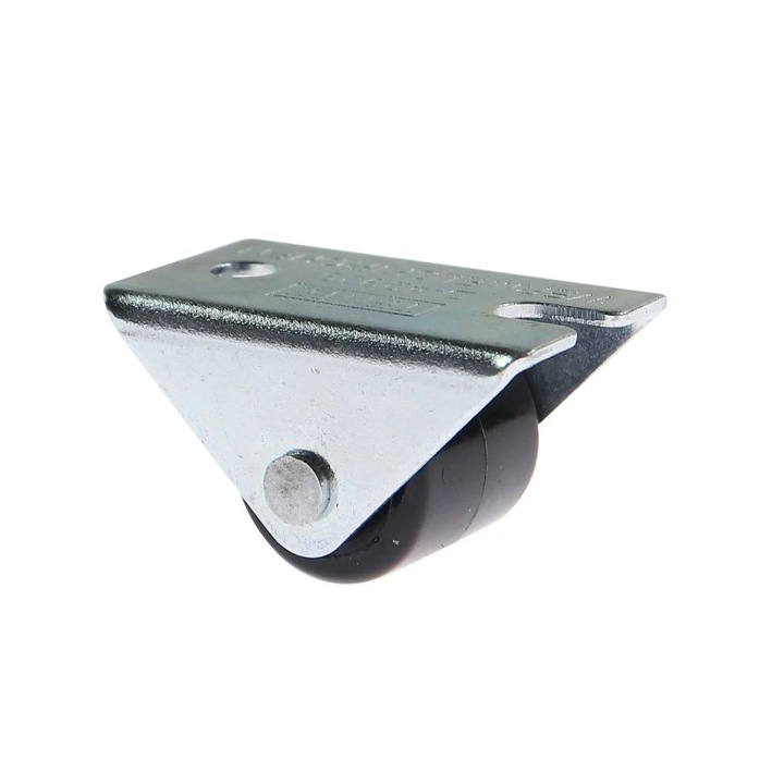 Rögzített kerék kocsihoz / bútorhoz, poliamid, fék nélkül, lemezzel, 14 mm, 25 kg