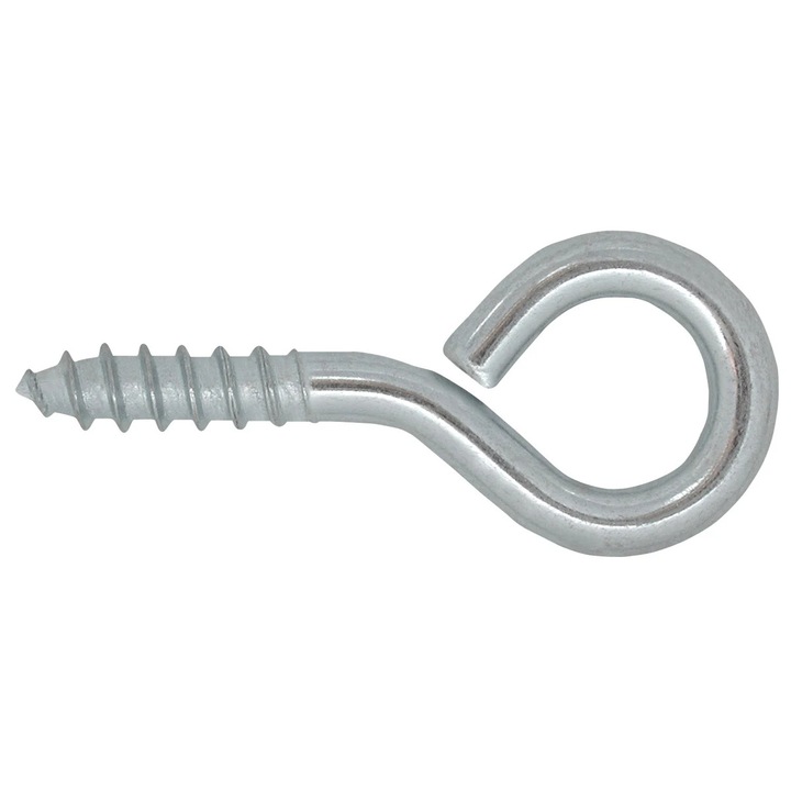 Agatator tip O, cu filet, pentru lemn, din otel, zincat alb, Friulsider 85300B20080F2, 4 x 30 x 10 mm, set 10 bucati