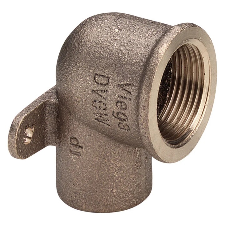 Cot bronz suport perete, interior-interior, 18 mm x 3/4", 90 grade