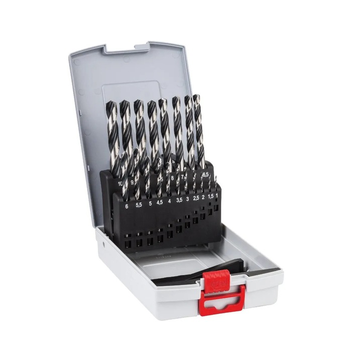 Burghie pentru metale feroase, Bosch, HSS Point-Teq, set 19 bucati
