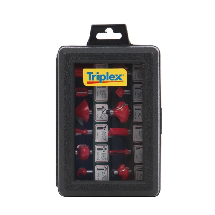 Фрези от твърдосплавен метал, за дървени профили, Tivoly XT60647064012, комплект 12 броя