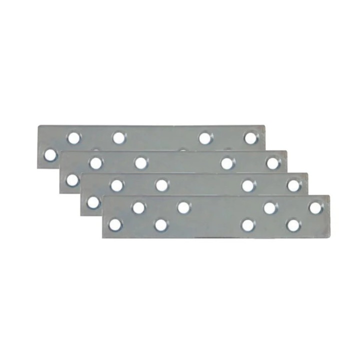 Placute metalice, tip I, pentru mobilier, zincat alb, 80 x 20 mm, set 4 bucati